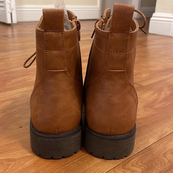 Brown faux leather Booties / Boots / Combat boots - Picture 4 of 11